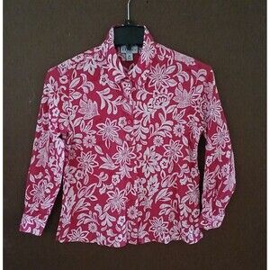 The Tog Shop Women's 100% Cotton Medium Tropical Floral Boho Long Sleeve Top